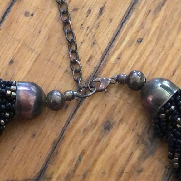 Forever 21 Black and Gold Beaded Collar Necklace - Picture 3 of 3